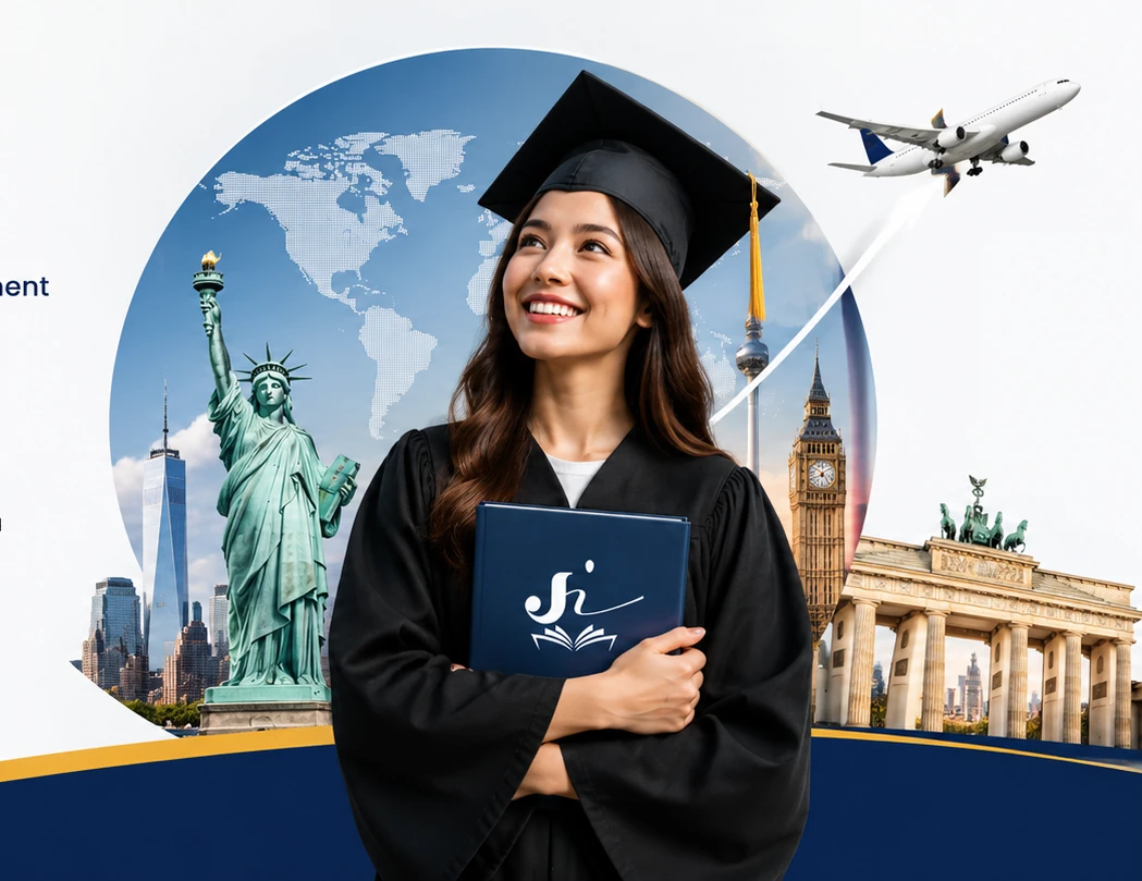 Graduate with global study landmarks